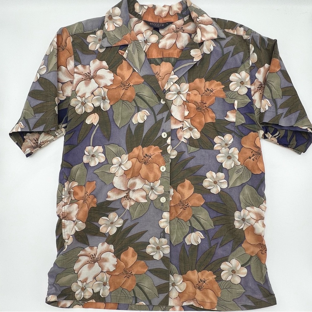 Kenneth Gordon Women Hawaiian shirt aloha luau tropical vtg floral, size 8 / M